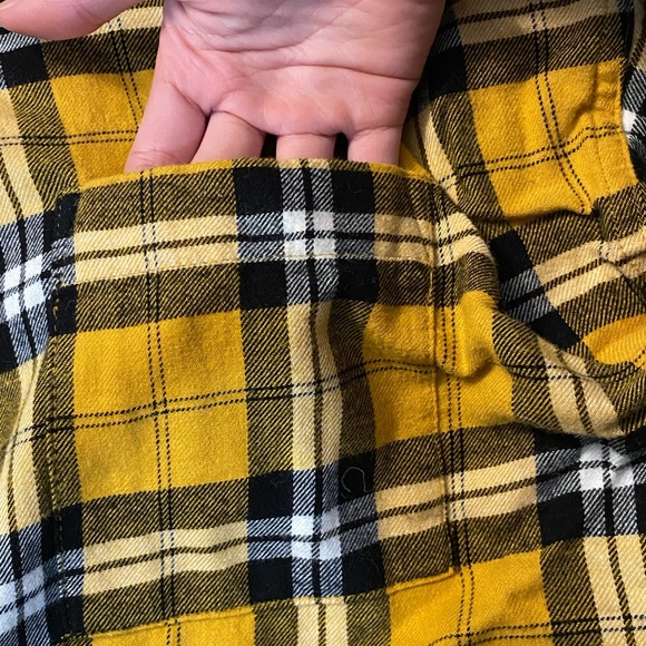 zip up crop flannel jacket - Picture 3 of 6